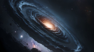 Spiral galaxy orange center stars - a spiral galaxy free wallpaper
