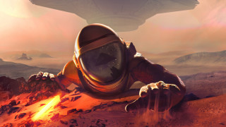 Space man desert fire spaceship - a desert area free wallpaper