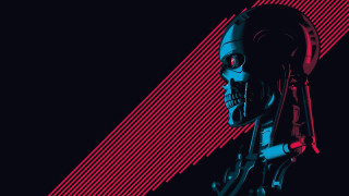 Robot red light cyberpunk synthwave - synthwave style free wallpaper