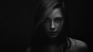 Woman serious black background bw - dave melvin free wallpaper