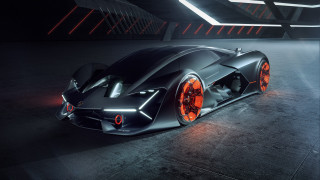 Futuristic car dark room red 3 - a futuristic car free wallpaper
