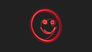 Red light smiley black background - artist free wallpaper