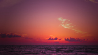 Sunset ocean plane clouds city - a sunset over the ocean free wallpaper for desktop