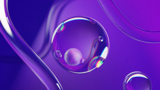 Purple bubbles blue circle synchromism - a white circle in the middle free wallpaper