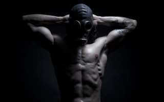 Man gasmask dark dieselpunk portrait - a gas mask free wallpaper