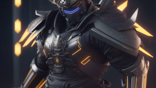 Futuristic suit sword glowing embers - unreal engine 5 quality free wallpaper