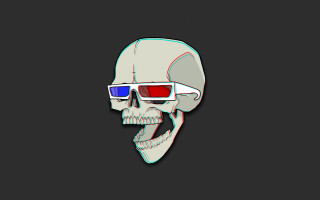 Skull 3d glasses red light - a skull free wallpaper