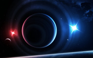 Space star planet red star - a space scene free wallpaper