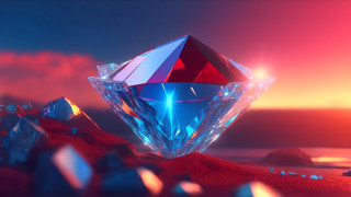 Diamond surreal scene glowing 3d - a diamond free wallpaper