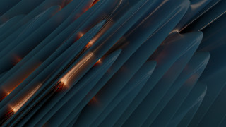 Large abstract building lights clock - volumetric free wallpaper