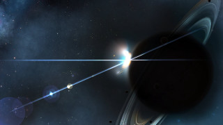 Star telescope bright star aurora - a distant object in the foreground free wallpaper for desktop