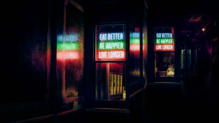Dark hallway neon sign cyberpunk - better free wallpaper