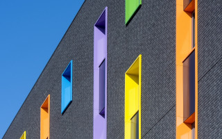 Colorful windows building bauhaus de - free architecture wallpaper for desktop