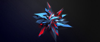 Blue red star black background - a red star free wallpaper