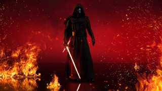 Dark costume light saber fire - unreal engine free wallpaper for desktop