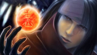 Woman glowing ball demonic portrait - ball free wallpaper