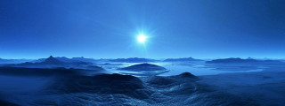 Mountain range sun blue sky - a bright sun in the sky above free wallpaper