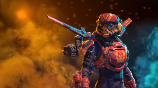 Space suit man holding gun - conceptart free wallpaper