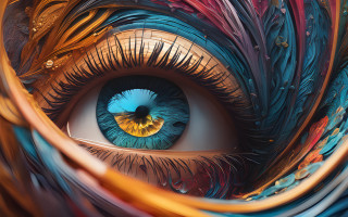 Colorful eye psychedelic iris 3d - psychedelic free wallpaper for desktop
