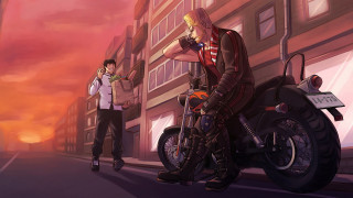Motorcycle street men women dusk - a street next free wallpaper for desktop