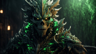 Demonic creature glowing eyes green - a demonic looking creature free wallpaper