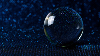 Shiny glass ball blue background - shiny free wallpaper
