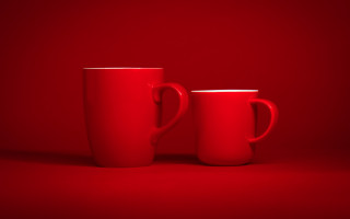 Red coffee mugs minimalism bourgeois - the other free wallpaper