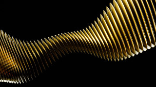 Black gold wavy abstract sculpture - kinetic free wallpaper