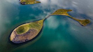 Aerial water landscape microscopic cloudy - aerial free wallpaper