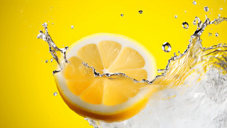 Lemon water splash photorealism food - a water splash free wallpaper
