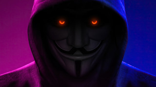Hooded man glowing eyes planet - a hood free wallpaper