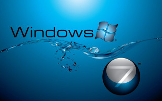 Blue background water drop windows7 - dürer free wallpaper