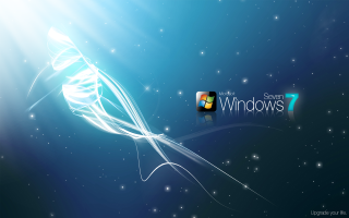 Blue white swirl windows7 star - side and a star free wallpaper