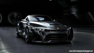 Silver sports car dark room 47 - the ground and a light free wallpaper