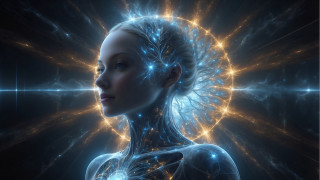 Glowing brain woman cyberpunk holography - alex grey free wallpaper for desktop