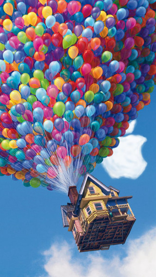Floating house balloons in the 5 - free happy birthday wallpaper for mobile
