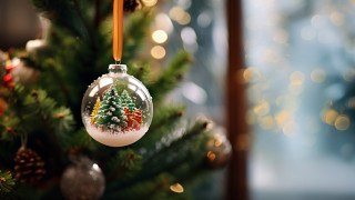 Christmas tree snow globe bokeh - bokeh free wallpaper