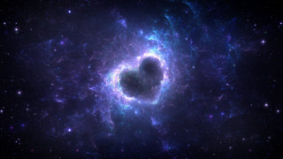Heart galaxy blackhole starry space - star and dust free wallpaper