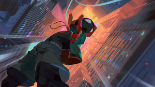 Spiderman city neon panfuture comic - a spider man free wallpaper