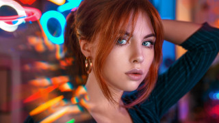Elina karimova neon hologram blue - neon color free wallpaper