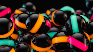 Colorful pyramid balls generative raytraced - a bunch of balls free wallpaper