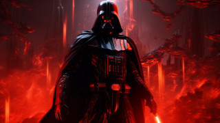 Darth vader red forest flames - free dark wallpaper