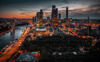 City skyline river bridge night 9 - a river and a bridge free wallpaper for desktop