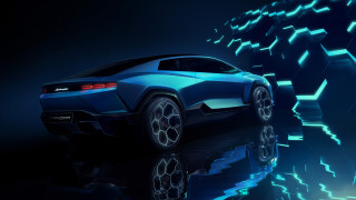 Blue sports car futuristic neon - feng zhu free wallpaper