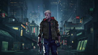 Cyberpunk man night cityscape gun - cyberpunk city free wallpaper