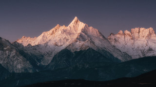 Mountain range snow capped peaks - peak free wallpaper