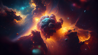 Colorful space cluster stars clouds - a colorful space scene free wallpaper