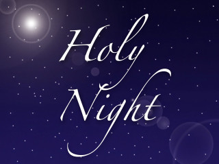 Holly night white blue background - a night scene free wallpaper