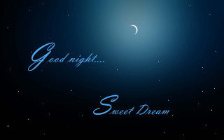 Night sky crescent stars blue 2 - sweet free wallpaper
