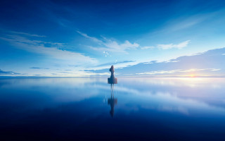 Magical surreal water person standing - surreal free wallpaper